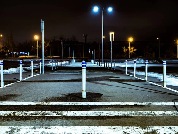 Nacht Supermarkt Panorama Buiten Beeld — Stockfoto