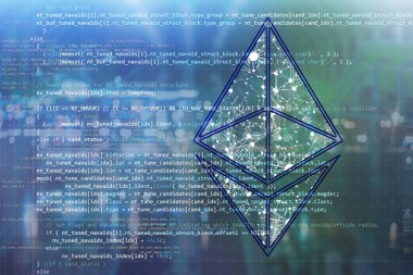 üzerinde ethereum şifreleme para birimi işareti olan bilgisayar programı kodu betiği
