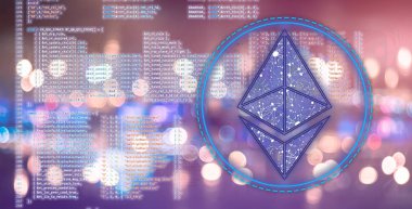 üzerinde ethereum şifreleme para birimi işareti olan bilgisayar programı kodu betiği