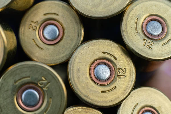 Macro View Bullets Hunting Rifle Twelve Caliber — 스톡 사진