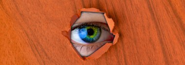 Gözünü kapat ve yırtık kağıt deliğinden bak.