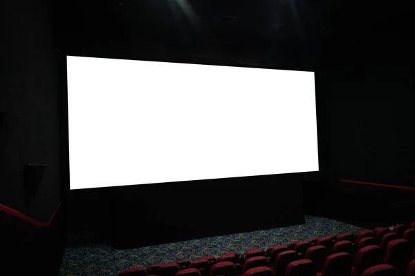 Mockup Schermo Del Film Nel Design Del Cinema Guardando Spettacolo — Foto Stock