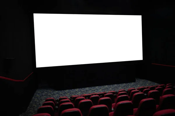 Mockup Film Screen Cinema Design Watching Show White Empty Display — 스톡 사진