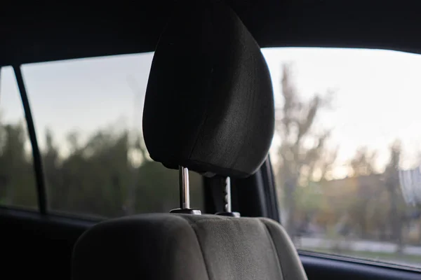 Detalhe Perto Encosto Cabeça Carro Salão Assentos — Fotografia de Stock