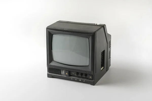 Old vintage simple tv isolated on color background, minimalist concept of old fashion — 图库照片