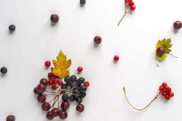 Vitamina dietconcept, leigos planos das várias cerejeiras caiu sobre a mesa — Fotografia de Stock