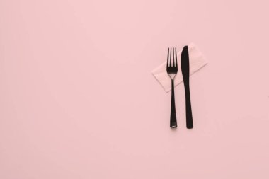 Üst görünüm kavramsal minimalizm ile plastik masa gereçleri kümes hayvanı