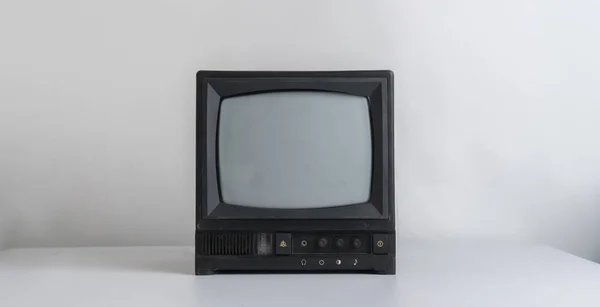 Staromodny Telewizor Stylu Vintage Półce Domu — Zdjęcie stockowe