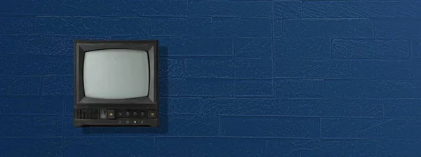 Stary Vintage Prosty Telewizor Odizolowany Tle Koloru Minimalistyczna Koncepcja Starej — Zdjęcie stockowe
