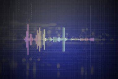 soyut dijital ses sinyali grafik spektrumu, renk teknolojisi arkaplanı