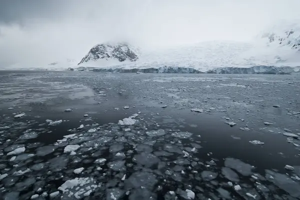 Grease ice, glacier and mountains — Stock Photo, Image