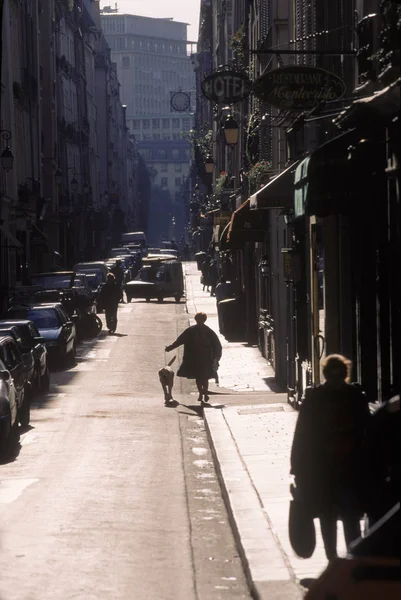 Scenic View People Ile Louis Main Street — Stock Photo, Image