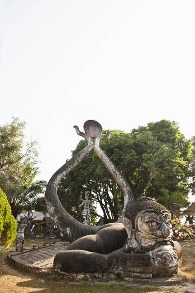 Estátuas Concreto Xieng Khuan Buddha Park Vientiane Laos — Fotografia de Stock