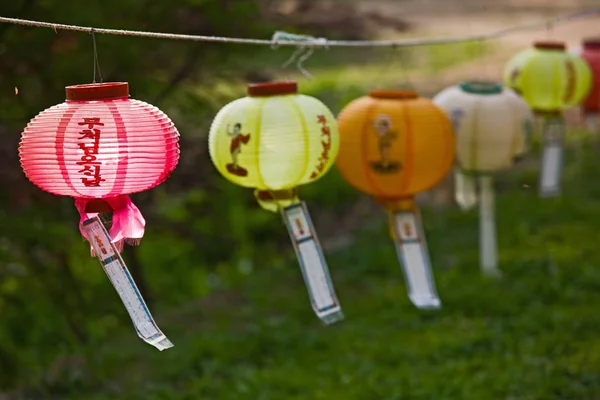 Selective Focus Lanterns Temple Complex Hawsun South Korea Jeonam Province — Stock Photo, Image