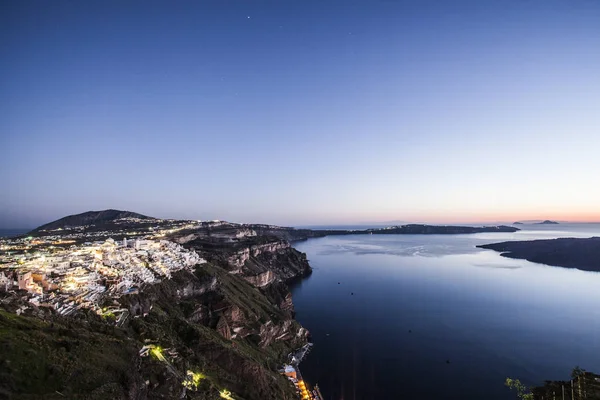 Повітряні Viewo Санторіні Захід Сонця Греція — стокове фото