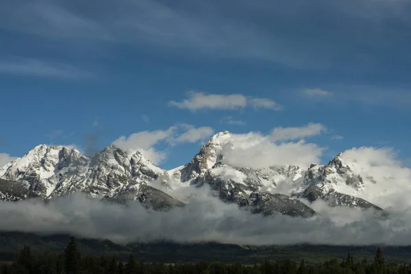 Ontruimen Van Storm Wolken Het Bereik Van Teton Grand Teton — Stockfoto