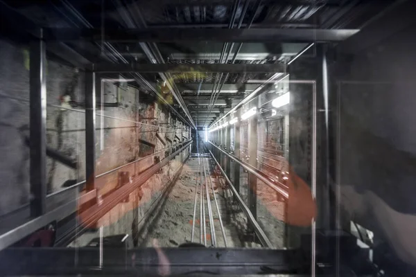 Elevador Indo Para Topo Aiguille Midi Vale Chamonix França — Fotografia de Stock