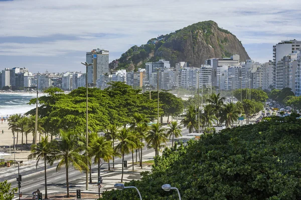 Vista Cima Para Copacabana Beach Rio Janeiro Brasil — Fotografia de Stock