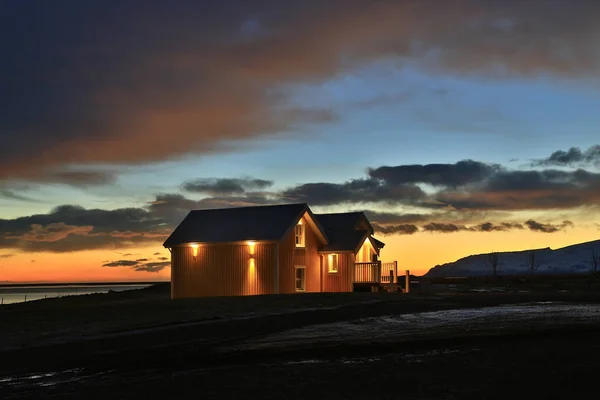 House Farm Hali Twilight Iceland — Stock Photo, Image