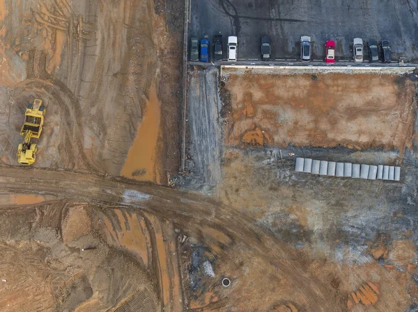 Aerial View Commercial Construction Site Decatur Georgia — Stock Photo, Image