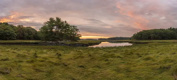 Salt Marsh Brave Boat Headwaters Preserve Kittery Maine — Stock Photo, Image