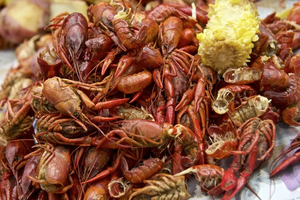 Visão Perto Processo Ebulição Peixe Craw — Fotografia de Stock