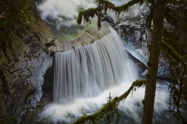 Dolní Část Útesu Vodopádům Kanaka Creek Parku Maple Ridge Britská — Stock fotografie