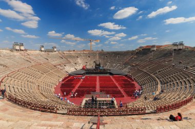 Verona Arena, İtalya'nın iç görünüm
