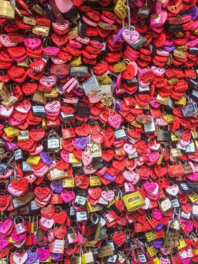 Aşk kilitleri Juliette'ler evinde Verona, İtalya