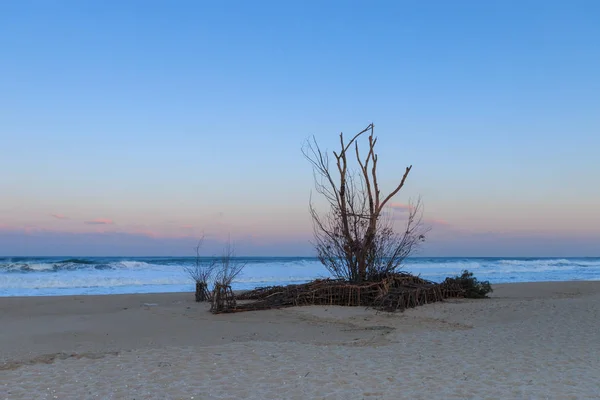 Skulptur am Strand von Gyeongpo, Gangneung. Südkorea — Stockfoto