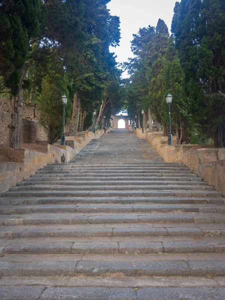 Escadaria na colina do Calvário em Arta, Maiorca, Espanha — Fotografia de Stock