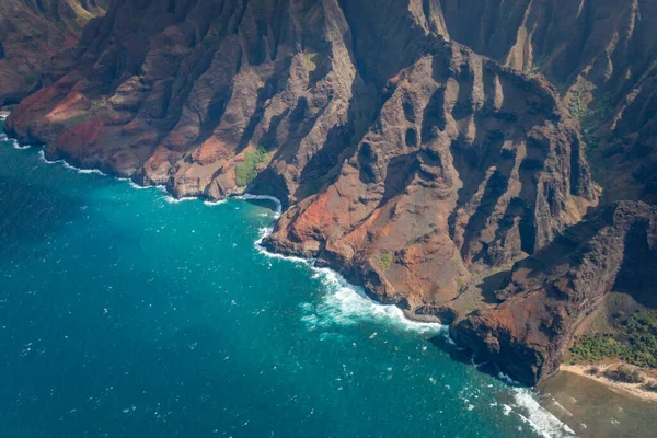 Veduta Aerea Della Bellissima Costa Napaletana Sull Isola Hawaiana Kauai — Foto Stock