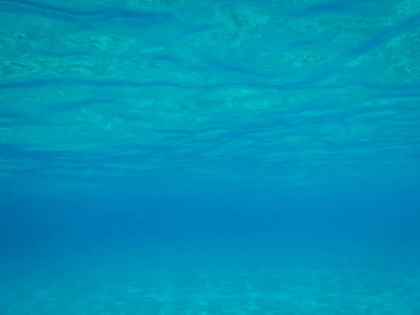 Zand Onderwater Zand Een Ondiepe Zeebodem Middellandse Zee Met Reflecties — Stockfoto