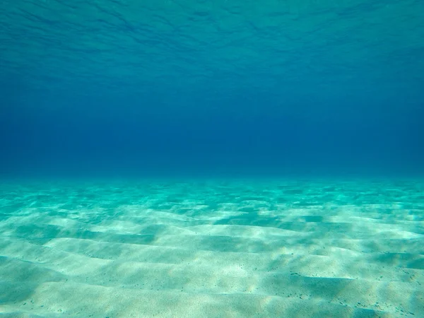 Areia Subaquática Arenosa Fundo Marinho Raso Mar Mediterrâneo Com Reflexos — Fotografia de Stock