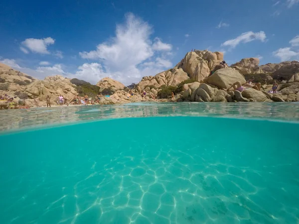 Cala Coticcio Sardinia Italy September 2017 View Water Surface Rocks — 图库照片