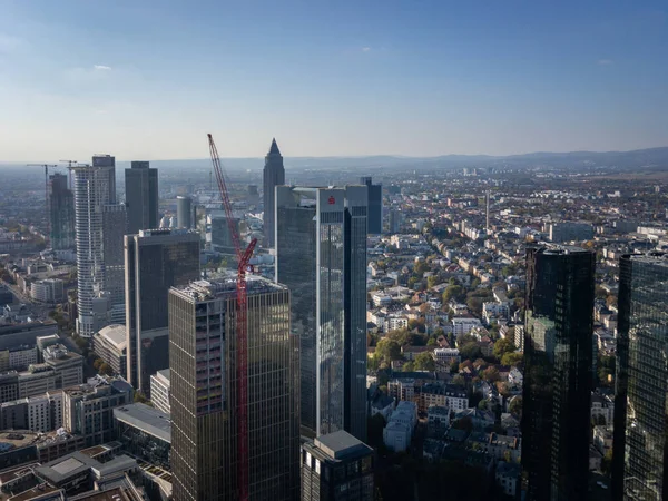 Frankfurt Main Germany October 2018 Aerial Panorama Cityscape Buildings Financial — Stock Photo, Image