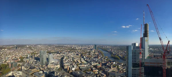 Fráncfort Del Meno Alemania Octubre 2018 Paisaje Urbano Panorámico Aéreo — Foto de Stock