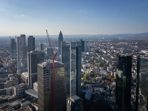 Paisaje Urbano Panorámico Aéreo Fráncfort Del Meno Alemania Con Edificios — Foto de Stock