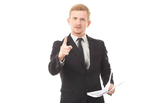 Manager with document — Stock Photo, Image