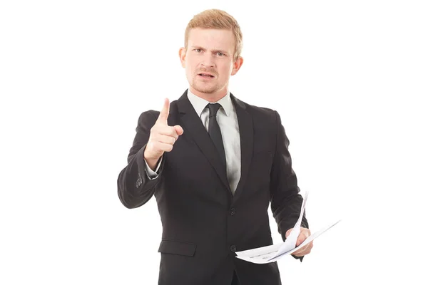 Manager with document — Stock Photo, Image