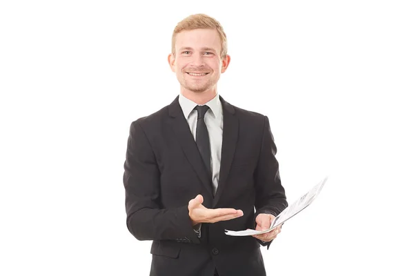 Manager with document — Stock Photo, Image