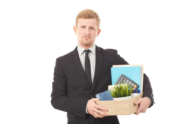 Employee with personal belongings — Stock Photo, Image