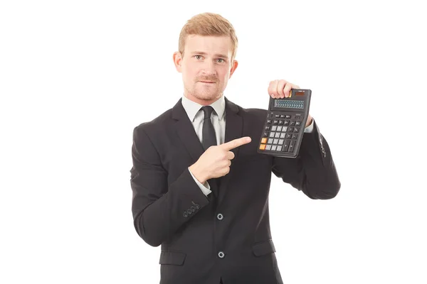 Empresario con calculadora —  Fotos de Stock