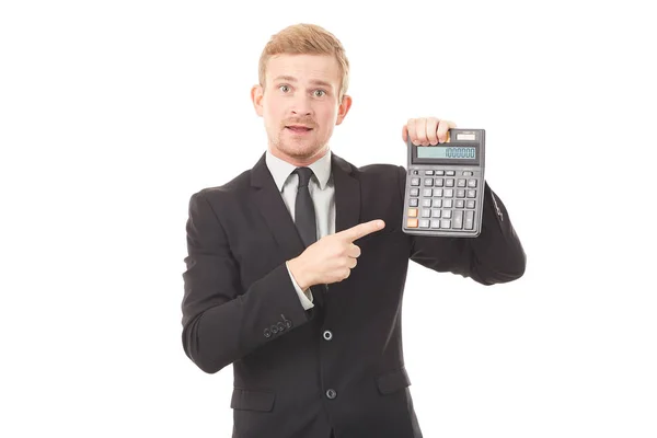 Empresario con calculadora —  Fotos de Stock