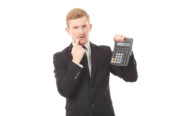 Podnikatel s kalkulačkou — Stock fotografie
