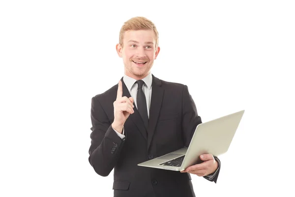 Manager with laptop — Stock Photo, Image