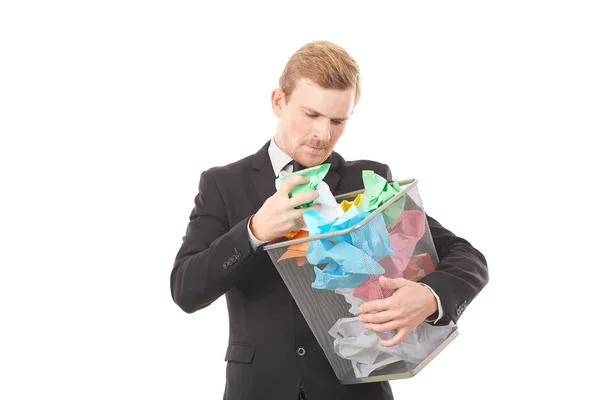 Searching document in paper basket — Stock Photo, Image