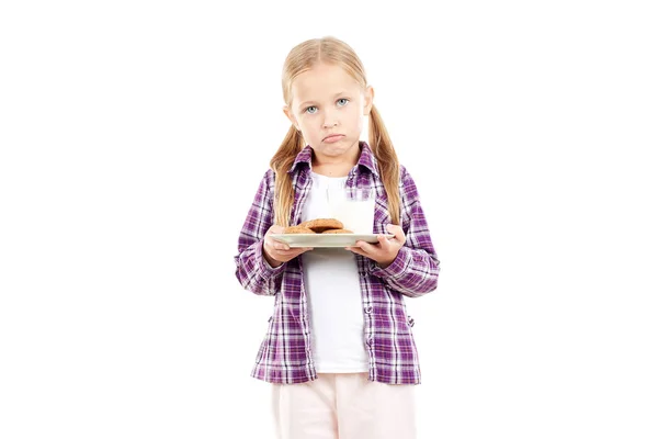 Flicka med cookies — Stockfoto