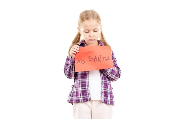 Drží dopis do Santa — Stock fotografie