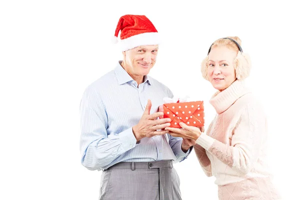 Casal sênior no Natal — Fotografia de Stock